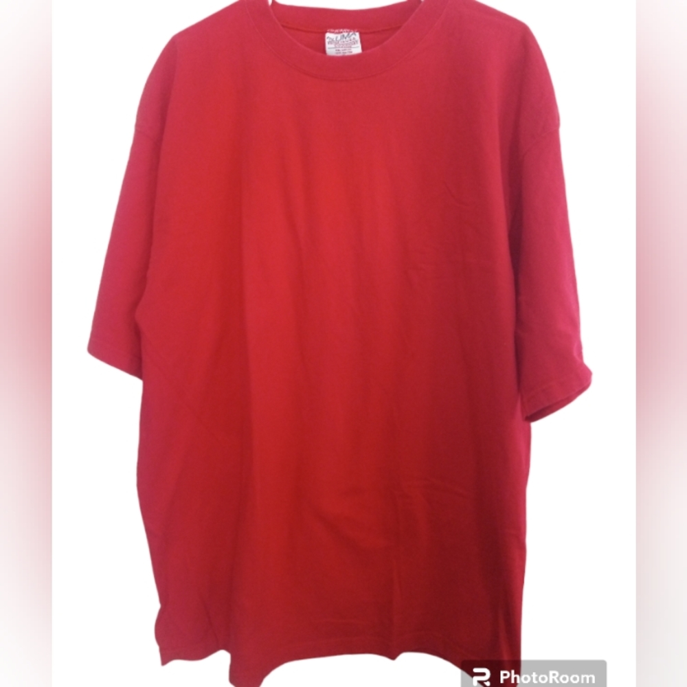 Vintage Pluma Shirt, Men's XL T-Shirt Red Heavy Weight Pre-shrunk Cotton USA